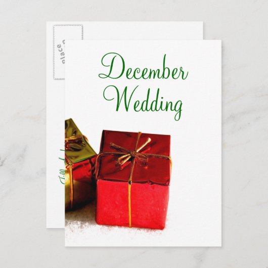 December Wedding Announcement Briefkaart (Voorkant / Achterkant)
