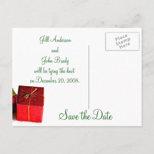 December Wedding Announcement Briefkaart (Achterkant)