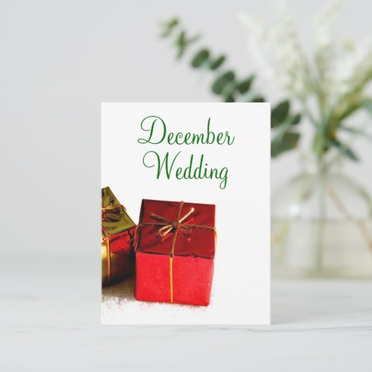 December Wedding Announcement Briefkaart (Staand voorkant)