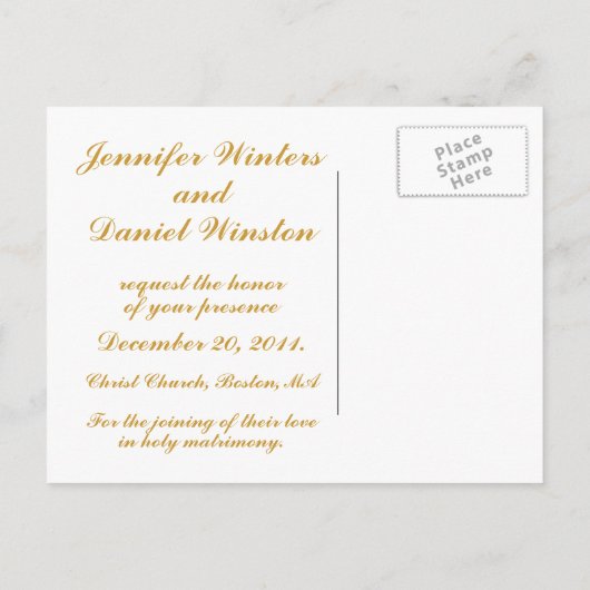 December Wedding Save the Date Aankondiging (Achterkant)