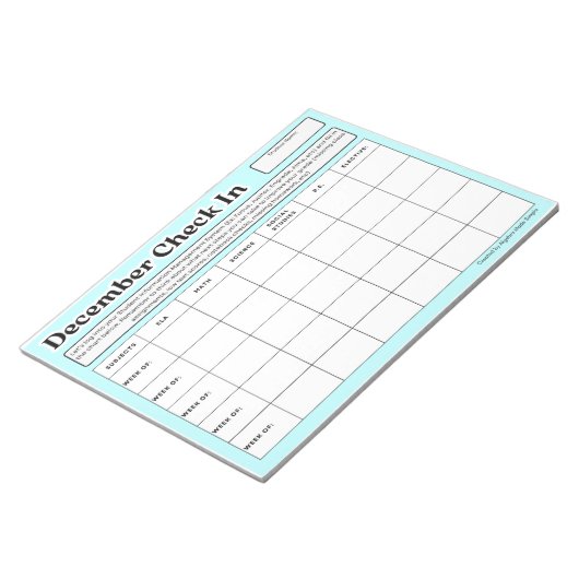 December - Wekelijkse studentencontrole in de Grad Notitieblok (Schuin)