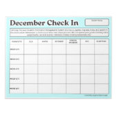 December - Wekelijkse studentencontrole in de Grad Notitieblok (Voorkant)