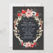 December Winter Bruiloft Feestje Hulst Bes Bloem Kaart (Voorkant)