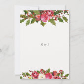 December Winter Bruiloft Holly Berry Bloemenvakant Kaart (Achterkant)