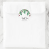 December Winter Bruiloft Holly Berry Vakantie Favo Ronde Sticker (Tas)