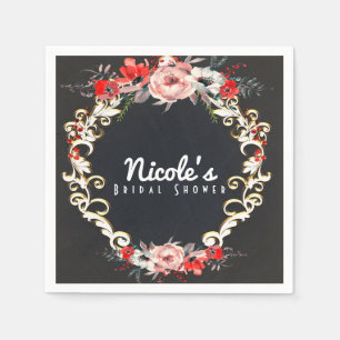 December Winter Huwelijk Hulst Bes Florale Elegant Servet