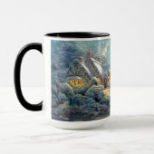 December Winter Sneeuw Scène Seizoensgebonden Vaka Mok (Links)