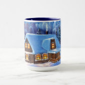 December Winter Sneeuw Scène Seizoensgebonden Vaka Mok (Midden)