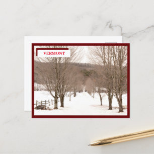 December Witte Sneeuw Groene Bergen Vermont Briefkaart