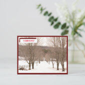 December Witte Sneeuw Groene Bergen Vermont Briefkaart (Staand voorkant)