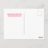 December Witte Sneeuw Groene Bergen Vermont Briefkaart (Achterkant)