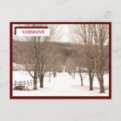 December Witte Sneeuw Groene Bergen Vermont Briefkaart (Voorkant)