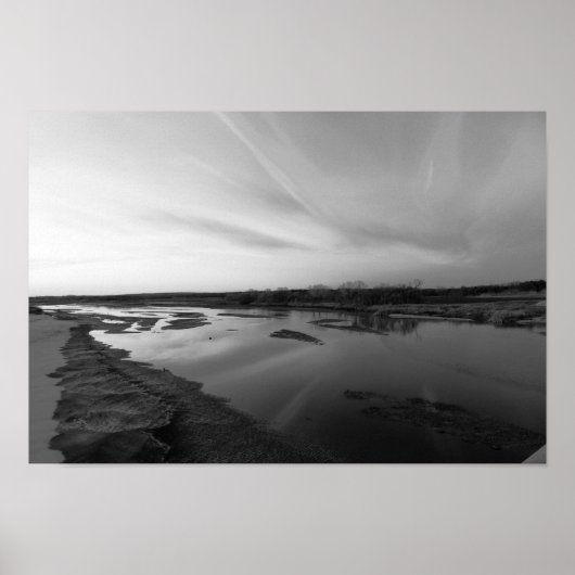 December - zonsondergang op de rivier de Cimarron, Poster (Voorkant)