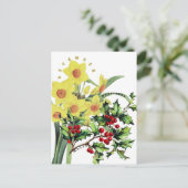 Decembermaandbloemen Narcis & Hulst Briefkaart (Staand voorkant)
