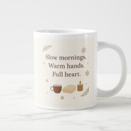 Decemberochtenden | Langzame ochtenden. Warme hand Grote Koffiekop