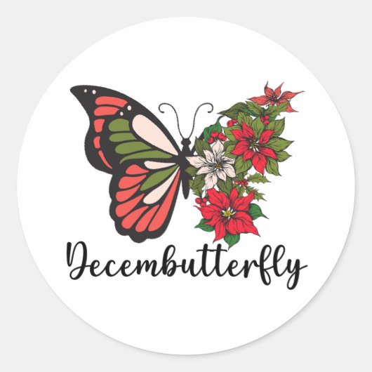 Decembutterfly Ronde Sticker (Voorkant)