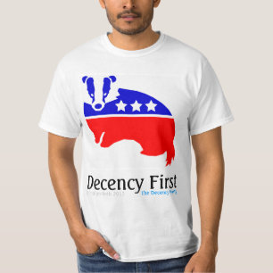 DECENCY EERST - t-shirt van de officiële partij v