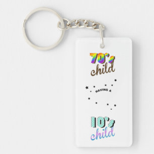 Decennia moeder en Baby van 1970 / 2010 Sleutelhanger