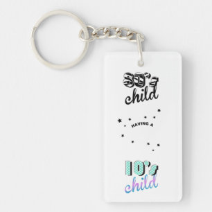 Decennia moeder en Baby van 1980 / 2010 Sleutelhanger