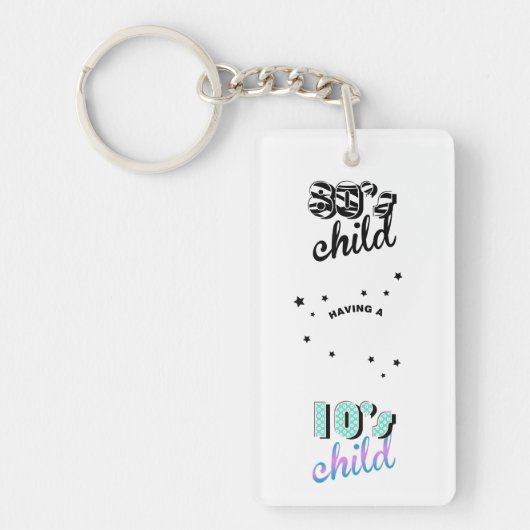 Decennia moeder en Baby van 1980 / 2010 Sleutelhanger (Voorkant)