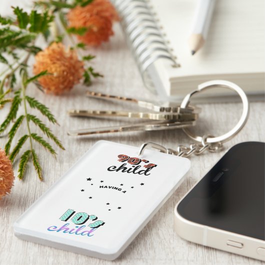 Decennia moeder en Baby van 1990 / 2010 Sleutelhanger (Voorkant Rechts)