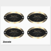 Decent Black Golden Shiny Brilliants Product Label (Vel)