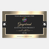 Decent Black Shiny Golden met Logo-productetiket Rechthoekige Sticker (Voorkant)