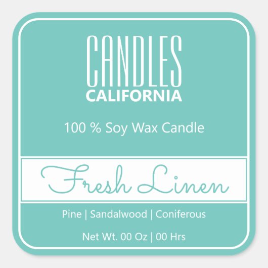 Decent Plain Lichtblauw Product Verpakkingslabels Vierkante Sticker (Voorkant)