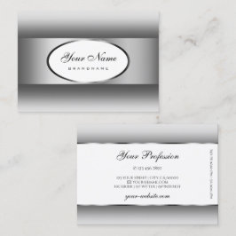 Decent Zilver Grijs Wit Ombre Ovaal Vorm Lijst Visitekaartje