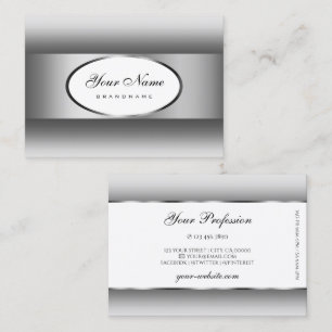 Decent Zilver Grijs Wit Ombre Ovaal Vorm Lijst Visitekaartje
