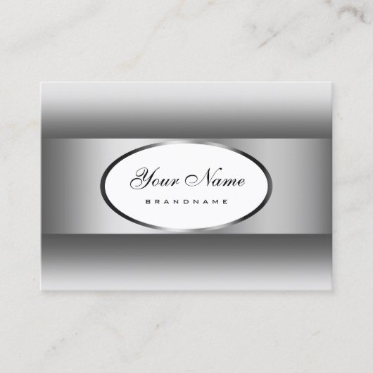 Decent Zilver Grijs Wit Ombre Ovaal Vorm Lijst Visitekaartje (Voorkant)