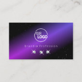 Decent Zwart Roze Paarse Glitter Sterren met Logo Visitekaartje (Voorkant)