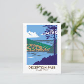 Deceptapas State Park Bridge Washington Retro Briefkaart (Staand voorkant)