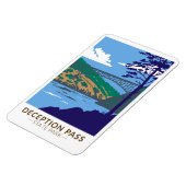 Deceptapas State Park Bridge Washington Retro Magneet (Linkerzijde)