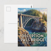 Deception Pass Bridge — Washington Briefkaart (Voorkant / Achterkant)