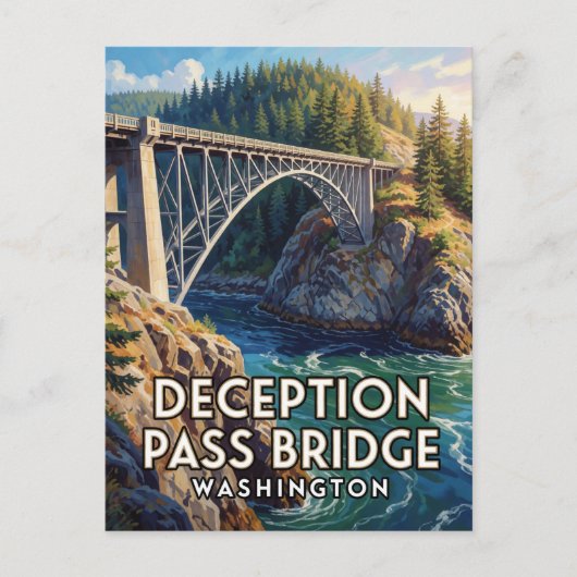 Deception Pass Bridge — Washington Briefkaart (Voorkant)