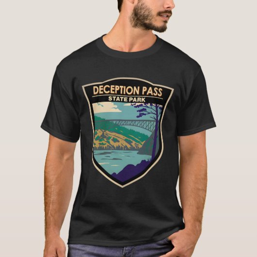 Deception Pass State Park-brug Washington T-shirt (Voorkant)