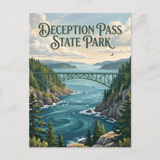 Deception Pass State Park Washington Briefkaart (Voorkant)