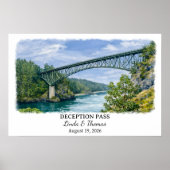 Deception Pass Washington Poster, Aquarel, Klant Poster (Voorkant)
