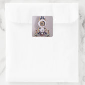 Decimale en dubbele klok vierkante sticker (Tas)