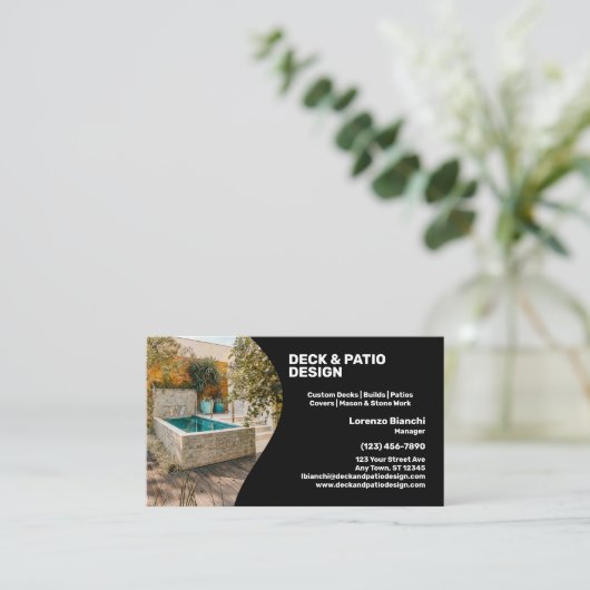 Deck and Patio Design Company Visitekaartje (Staand voorkant)