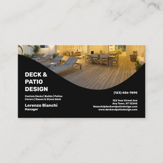 Deck and Patio Design Company Visitekaartje (Voorkant)