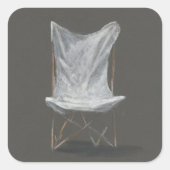 Deck Chair Vierkante Sticker (Voorkant)