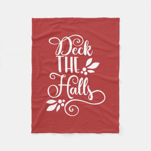deck de hal Typografie Feestdagen Fleece Deken (Voorkant)