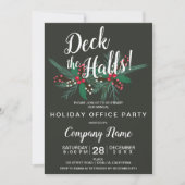 Deck de hallen corporate Kerstmis Mistletoe grijs Kaart (Voorkant)