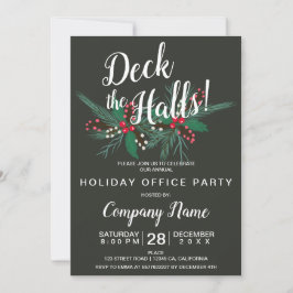 Deck de hallen corporate Kerstmis Mistletoe grijs Kaart