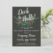 Deck de hallen corporate Kerstmis Mistletoe grijs Kaart (Staand voorkant)