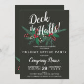 Deck de hallen corporate Kerstmis Mistletoe grijs Kaart (Voorkant / Achterkant)