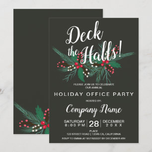 Deck de hallen corporate Kerstmis Mistletoe grijs Kaart