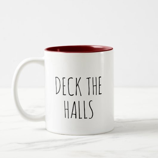 Deck De Hallen Eenvoudige Twee-Tone Koffie Mok (Links)